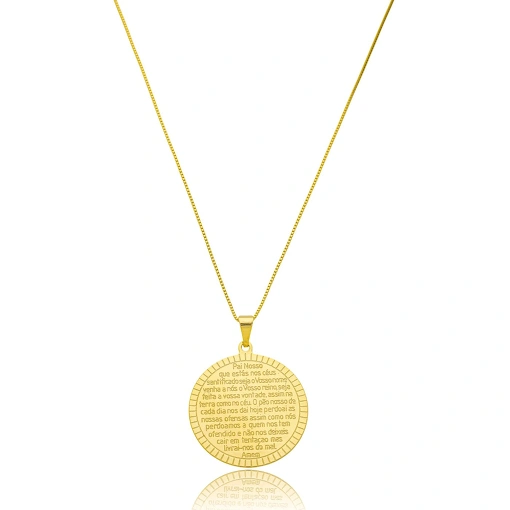 Gargantilha Pai Nosso Banhada a Ouro 18k
