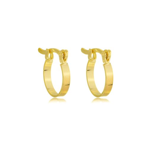 Brinco Argola Lisa P Banhada a Ouro 18k