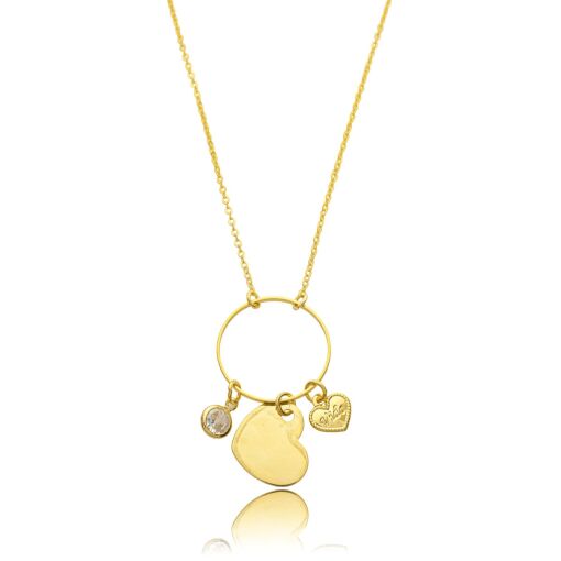 Gargantilha Patua Coração Zirconia Banhada a Ouro 18k