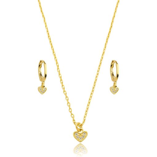 Conjunto Infantil Zircônia Banhada a Ouro 18k.
