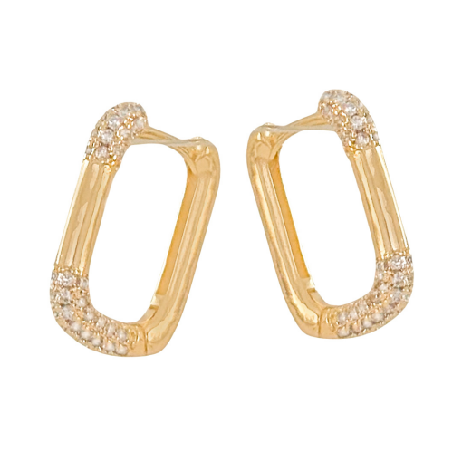 Brinco Articulado Zircônia Banhado a Ouro 18k