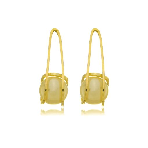 Brinco Perola Banhado a Ouro 18k