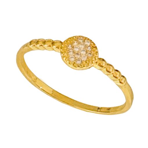Anel Redondo Zirconia Banhado a Ouro 18k