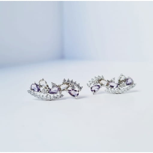 BRINCO EAR CUFF GOTAS AMETISTA