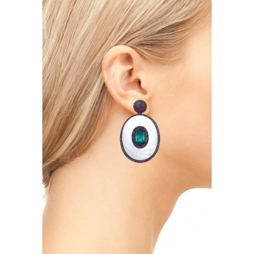 BRINCO OVAL PEDRA CENTRAL - ESQUENTA BLACK