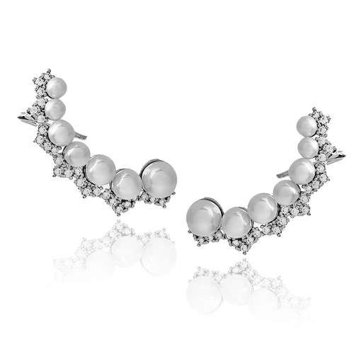 EAR CUFF CLÁSSICO COM PÉROLAS - COLEÇÃO SHINE