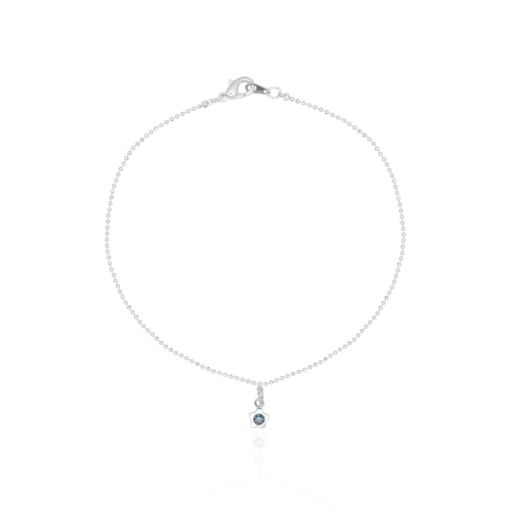 TORNOZELEIRA DELICADA PINGENTE FLOR STRASS