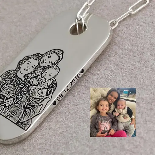 PINGENTE VIDA ETERNITY MASCULINO FOTOGRAVAÇÃO
