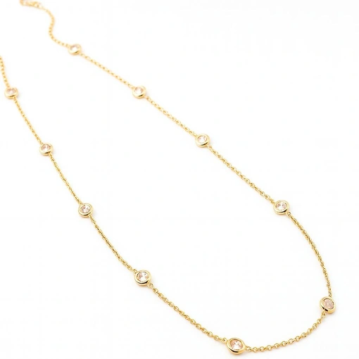 Colar Dourado Ponto de Luz Múltiplo