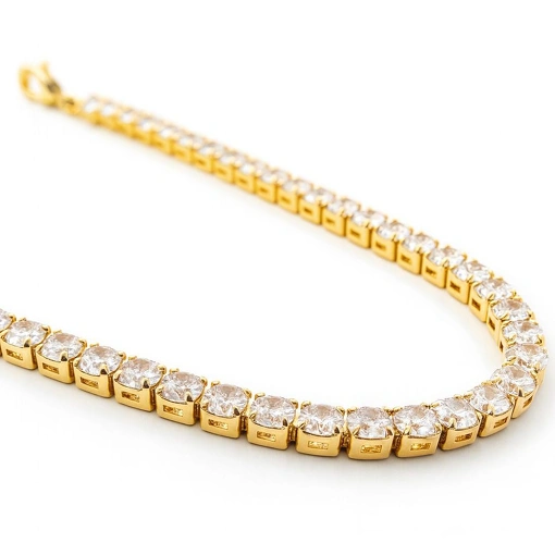 Pulseira Riviera Dourada com Zircônias