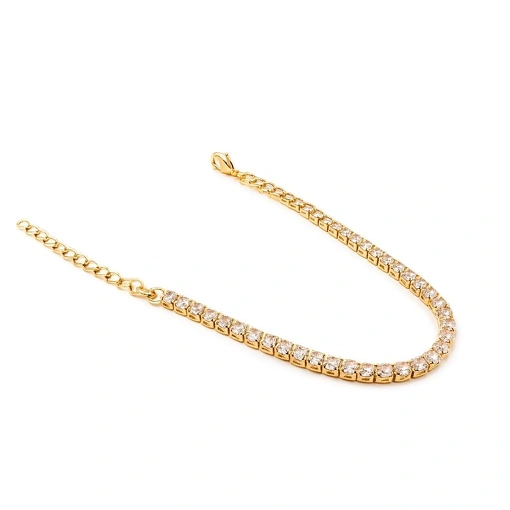 Pulseira Riviera Dourada com Zircônias