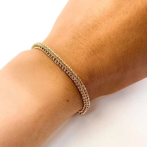 Pulseira Dourada Espinha de Peixe