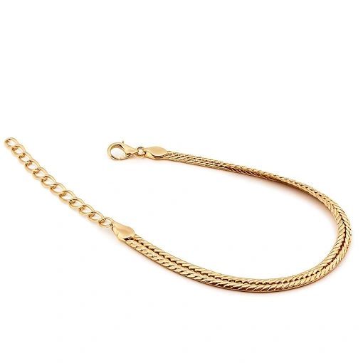 Pulseira Dourada Fina Trançada