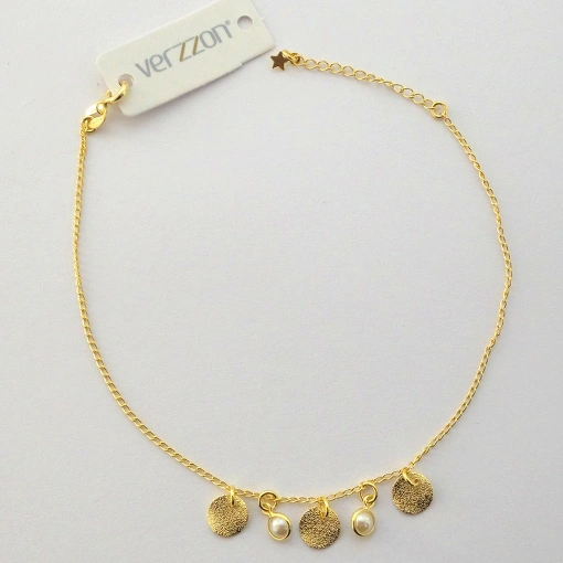 TORNOZELEIRA PÉROLA E CHAPINHA