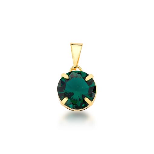 PINGENTE VERDE ESMERALDA BANHADO A OURO 18K