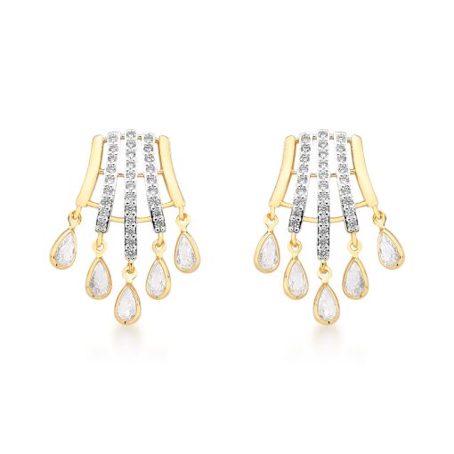 BRINCO CRAVEJADO EM ZIRCONIAS BANHADO A OURO 18K