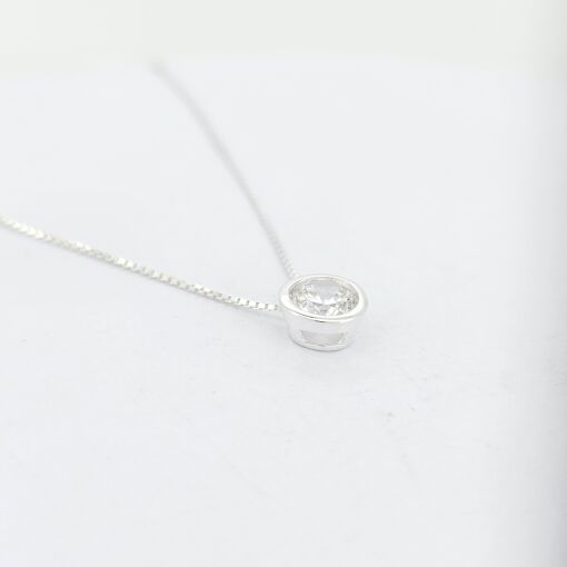 Gargantilha Ponto de Luz Prata Branca