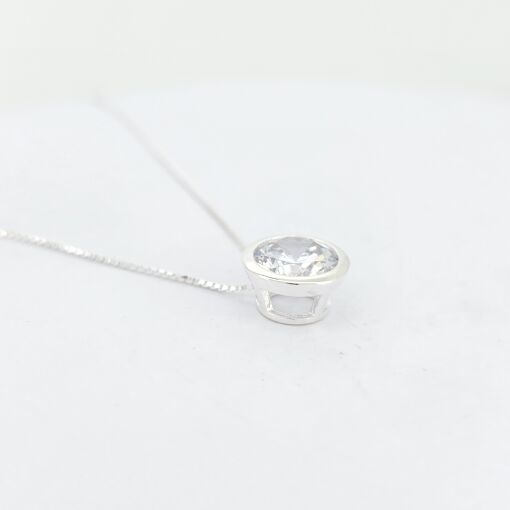 Gargantilha Ponto de Luz Prata Branca