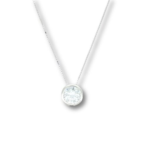 Gargantilha Ponto de Luz Prata Branca