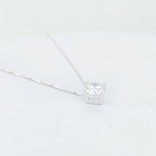 Gargantilha Ponto de Luz Prata Branca