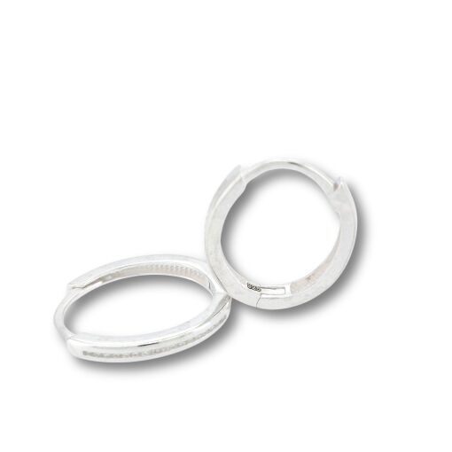 Brinco Argola Oval Prata Branca