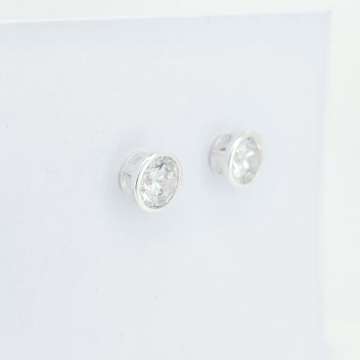 Brinco Ponto de Luz Prata Branca