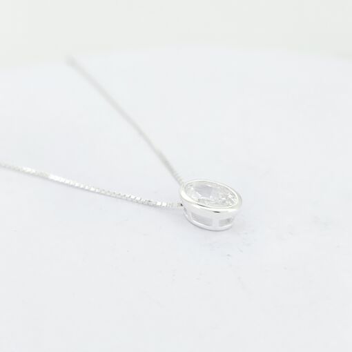 Gargantilha Ponto de Luz Prata Branca