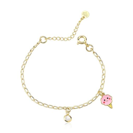 PULSEIRA FOLHEADO INFANTIL SORVETE 13CM + 3CM EXTENSOR