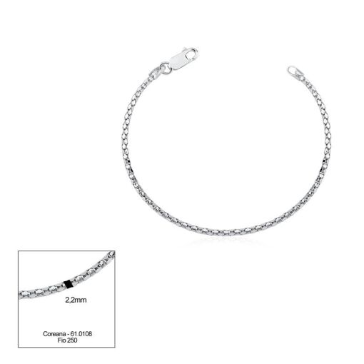 PULSEIRA PRATA COREANA 18CM