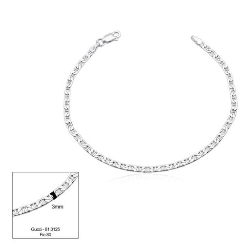 PULSEIRA PRATA MASCULINA GUCCI 21CM