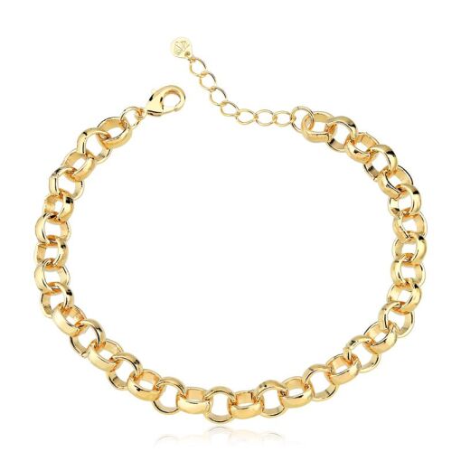 PULSEIRA FOLHEADO ELO PORTUGUÊS GRANDE
