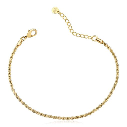 PULSEIRA FOLHEADO CORDÃO BAIANO 2MM 18CM + 3CM EXTENSOR