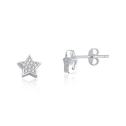 BRINCO PRATA ESTRELA ZIRCÔNIA