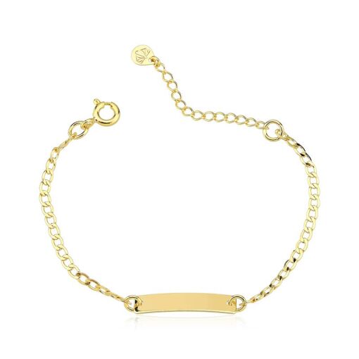 PULSEIRA FOLHEADO CHAPINHA INFANTIL 13CM + 3CM EXTENSOR