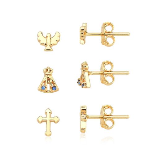 BRINCO FOLHEADO - TRIO POMBA, CRUZ, N.SRA. APARECIDA