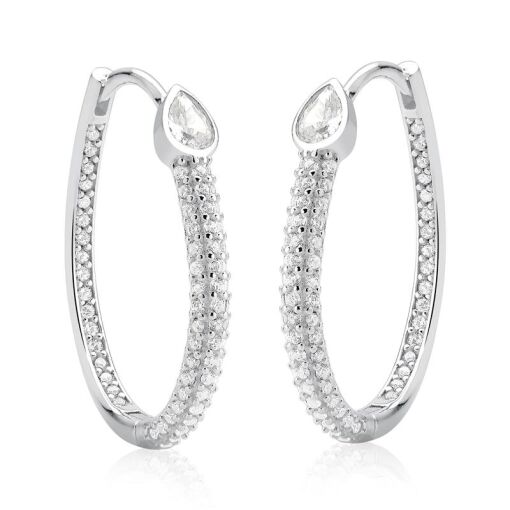 BRINCO PRATA CLICK GOTA GRANDE COM ZIRCÔNIA