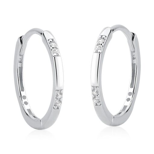 BRINCO PRATA CLICK FININHO COM ZIRCÔNIA