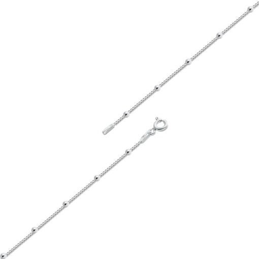 CORRENTE PRATA BOLINHA 45CM