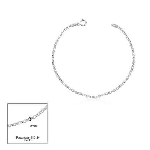 PULSEIRA PRATA PORTUGUESA 18CM