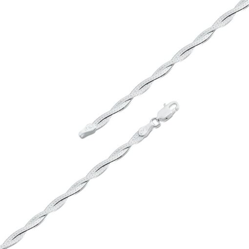 PULSEIRA PRATA TRANÇADA 2 FIOS 18CM