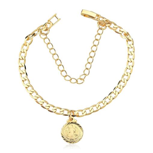 PULSEIRA FOLHEADO GRUMET COM SÃO BENTO PEQ. 18CM E 20CM