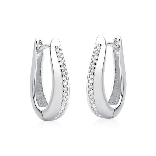 BRINCO PRATA CLICK COM ZIRCÔNIA