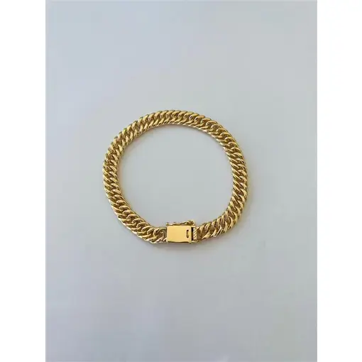 PUL COR GRUMET DUPLA 1,1CM FOLHEADO A OURO 18K