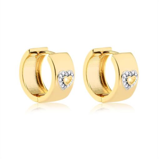 BR ARGOLA C/CORAÇÃO VAZADO CRAVEJ DE ZIRC FOLHEADO A OURO 18K