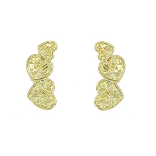 BRINCO 3 CORACOES MAIOR P/ MENOR FOLHEADO A OURO 18K