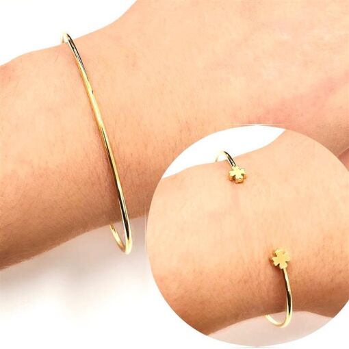 BRACELETE C/ TREVINHO NAS PONTAS FOLHEADO A OURO 18K