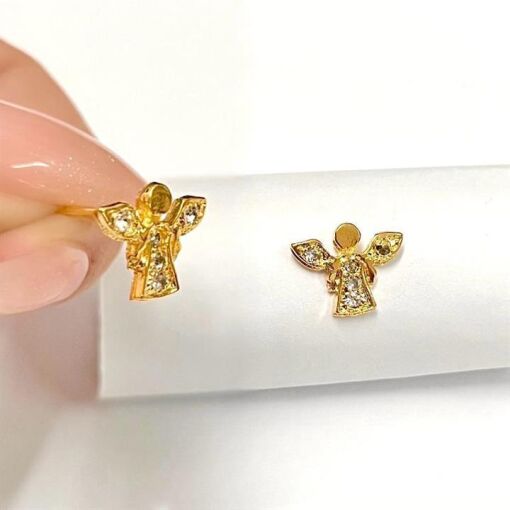 BR PINO ANJINHO 5 ZIRC FOLHEADO A OURO 18K