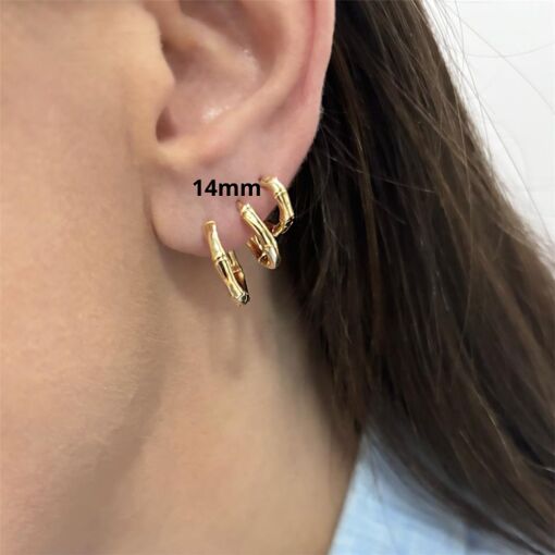 BR CLICK TIPO BAMBU 1,4CM  FOLHEADO A OURO 18K