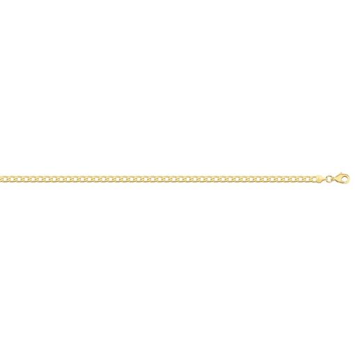 CORRENTE CUBANA FLAT 3,8MM FOLHEADO A OURO 18K