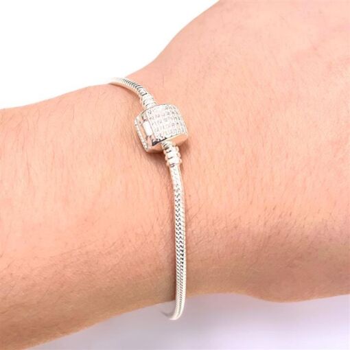 PANDORA C/ FECHO CRAVEJADO  PRATA 925